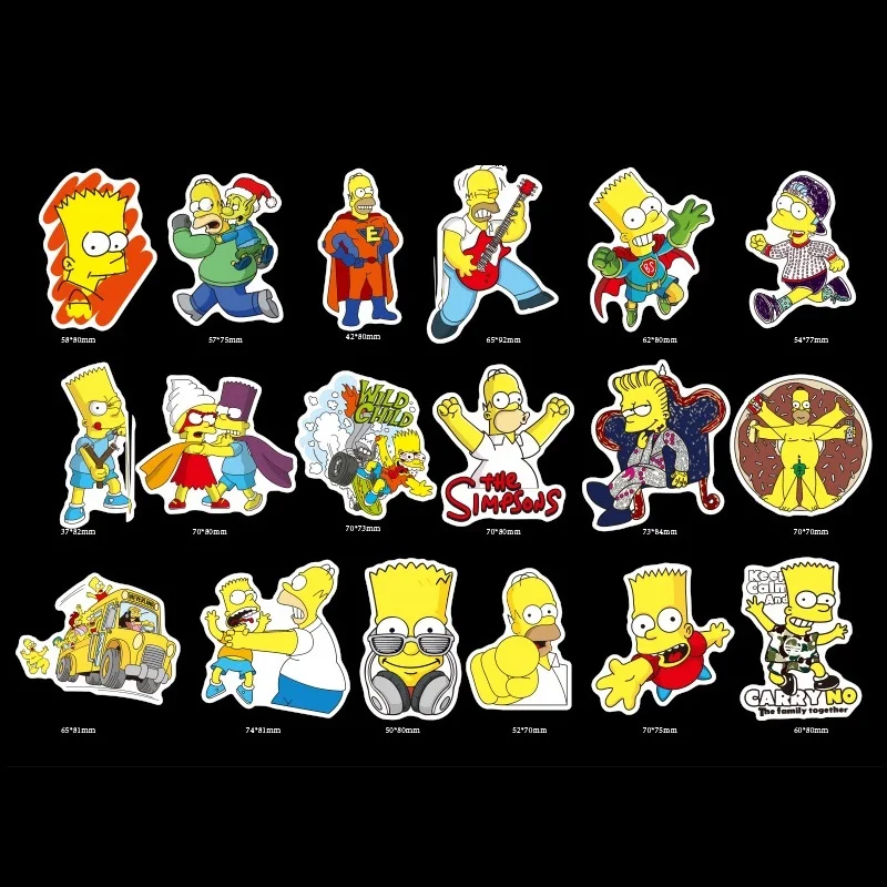 50pcs/pack Sticker Waterproof No duplicate Mix Pattern The Simpsons for Children On Laptop Suitcase Guitar Cool Fashion Stickers | Игрушки и