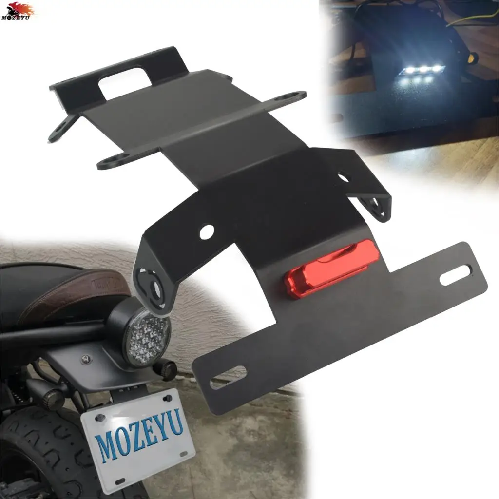 

For YAMAHA XSR700 2015 2016 2017 2018 2019 2020 2021 Motorcycle Rear License Plate Tail Frame Holder Bracket with LED Light