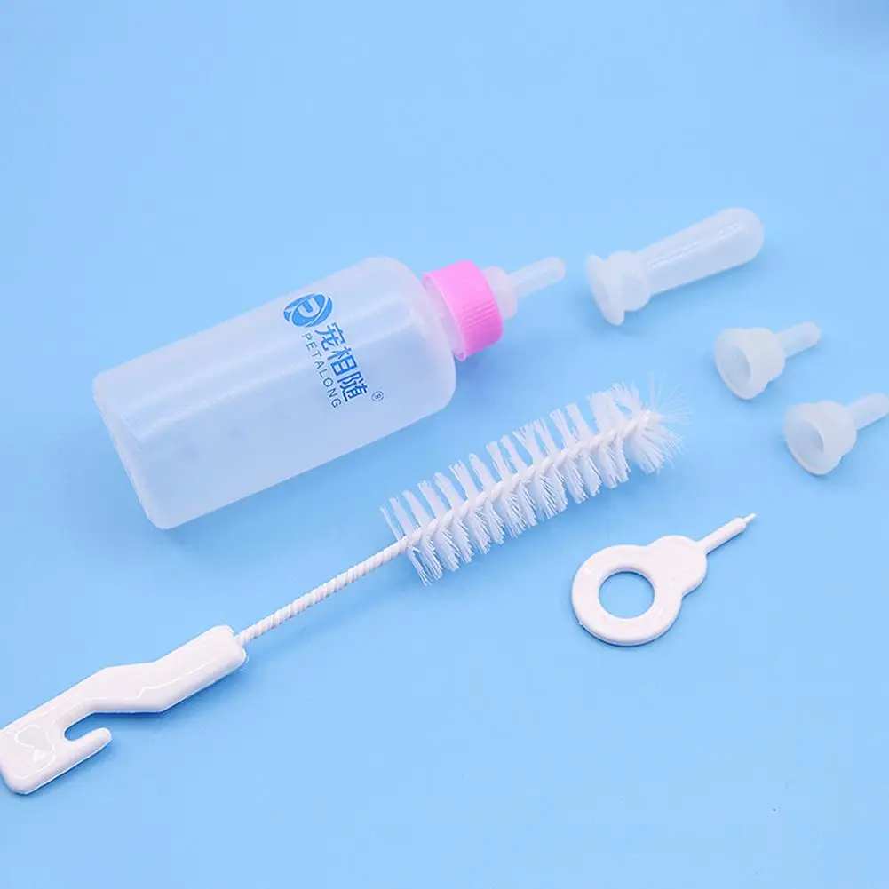 Бутылочка для кормления домашних животных с чистящей щеткой набор сосок собак
