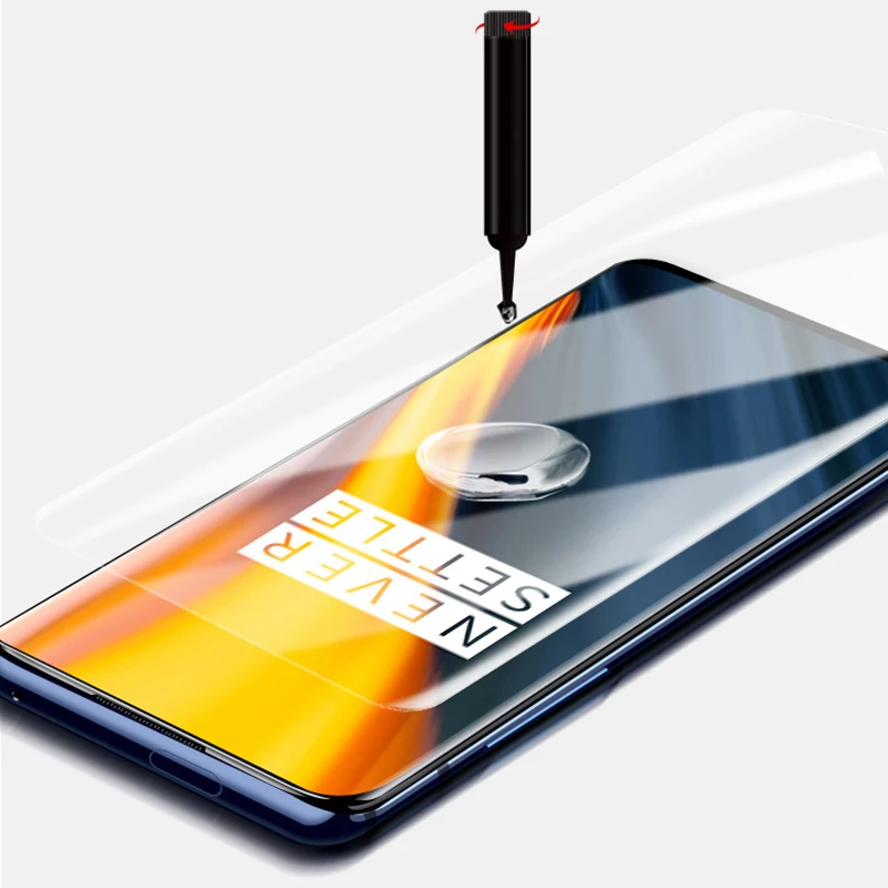 Закаленное УФ стекло Lamorniea для Oneplus 7T Pro 100D пленка экрана с полным покрытием из