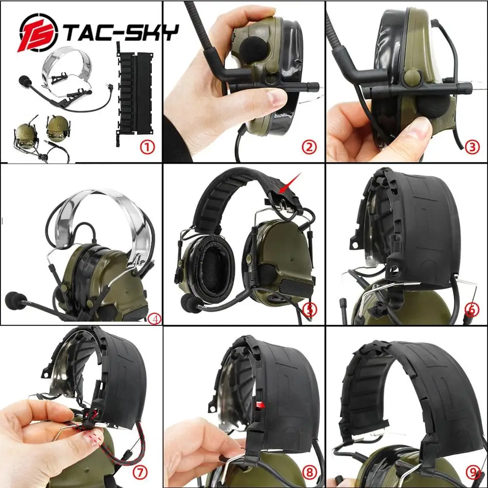 TAC SKY тактическая гарнитура COMTAC III с шумоподавлением радиогарнитура и PTT PRC152 6pin U94