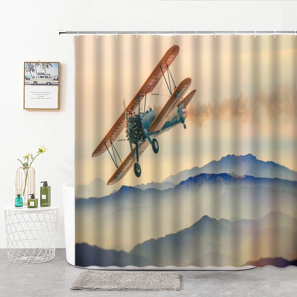 

Набор занавесок для душа с 3d-рисунком летающей машины, 4 шт.