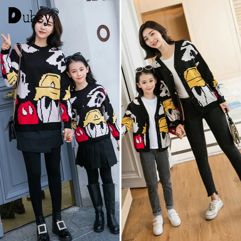 Mom and Baby Girl Matching Sweater Cardigan Couple Clothes Mother Daughter Matching Outfit Fall Mommy and Me Clothes