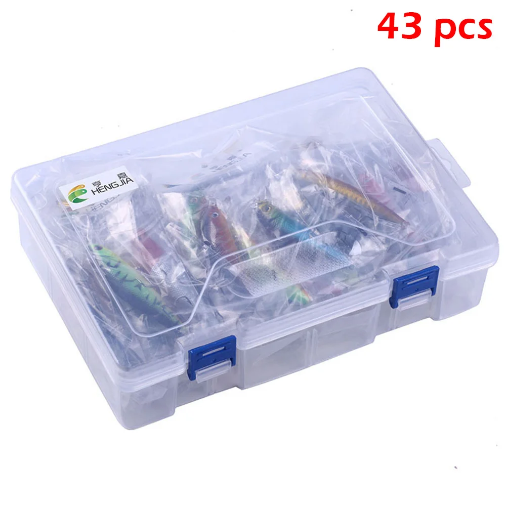 

43pcs Artificial Fishing Lure Set Artificial Bait Fishing Tackles With Hooks for Outdoor Fishing Lovers Accessories