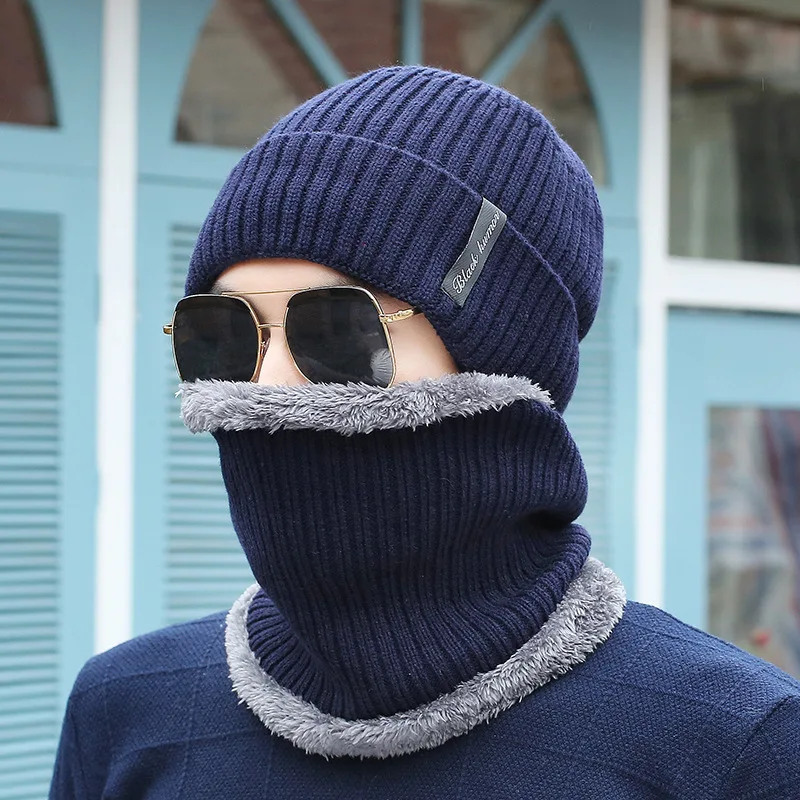 OZyc зимние шапочки для мужчин шарф вязаная шапка шапки маска Gorras Bonnet Теплые Мешковатые Зимние головные уборы для мужчин и женщин Skullies Beanies шапки