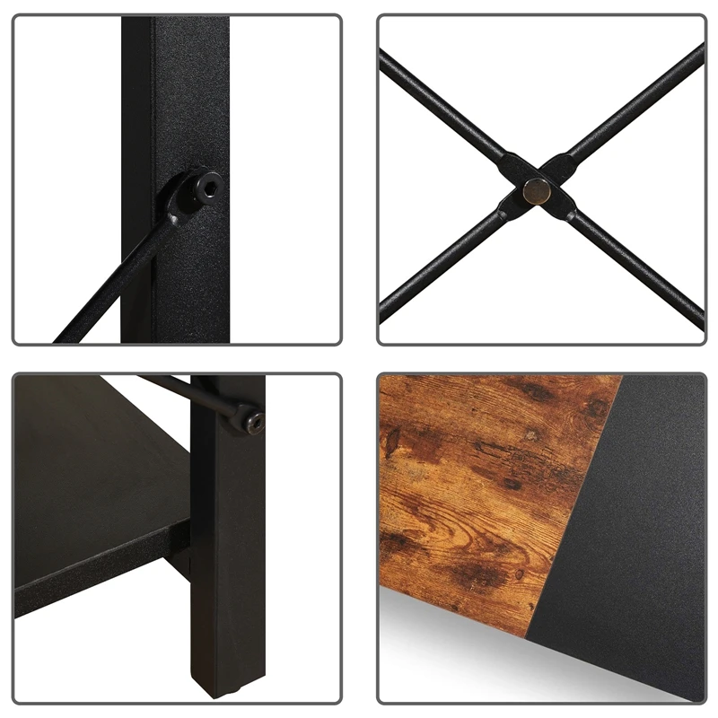 

Living Room Hallway Entryway Sofa Console Table Storage Shelf Retro Double Color Matching Console Table