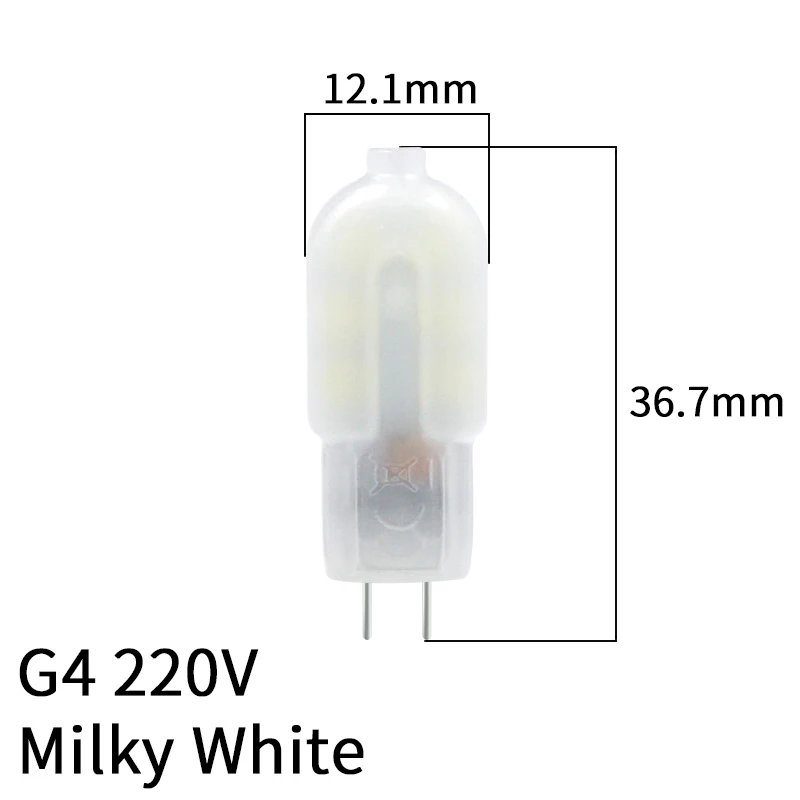 G4 220V Milky White Светодиодная лампа G4 G9 DC 12 V/AC 220V 2W SMD 2835 прозрачная/молочно-белая люстра-прожектор Светодиодная лампа сменная галогеновой лампы - Испускаемый цвет: G4 220V Milky White
