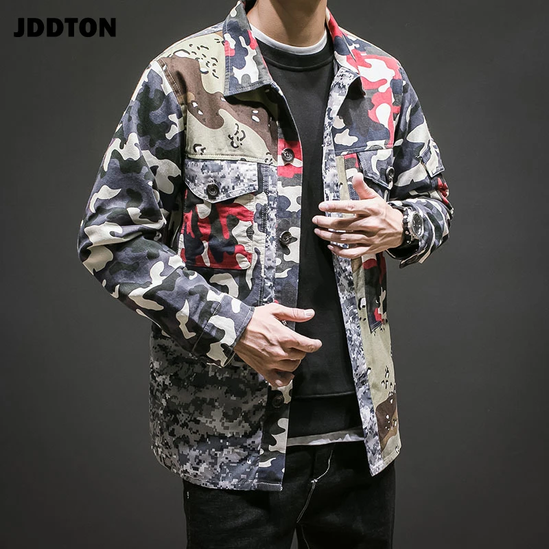 Мужская камуфляжная куртка JDDTON свободная винтажная бомбер в стиле хип хоп