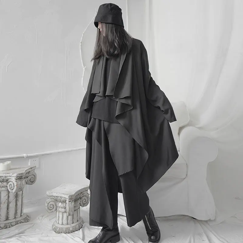 XITAO несимметричный Тренч модный новинка 2020 длинный рукав элегантный Goddess Fan