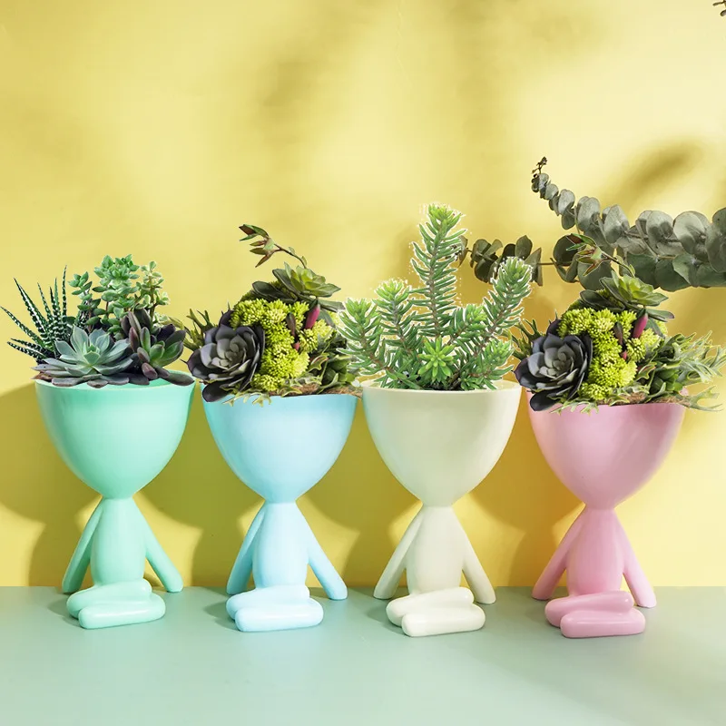 Цветочный горшок абстрактной формы человека пустой контейнер для растений в