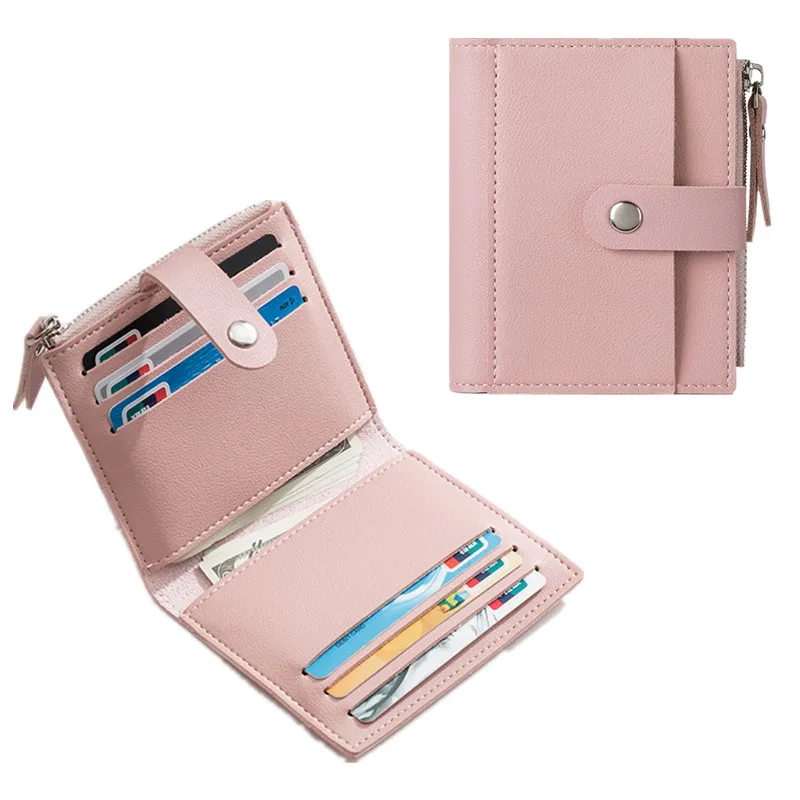 

1pc Zipper Wallet PU Leather Coin Purse Mini Clutch Female Purse Small Wallet Multi-card Bit Card Holder Wallet 10*10.5*1cm