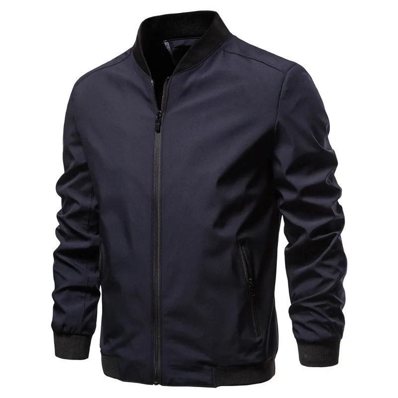 Новинка 2020 мужская куртка на молнии с воротником стойкой деловая Повседневная