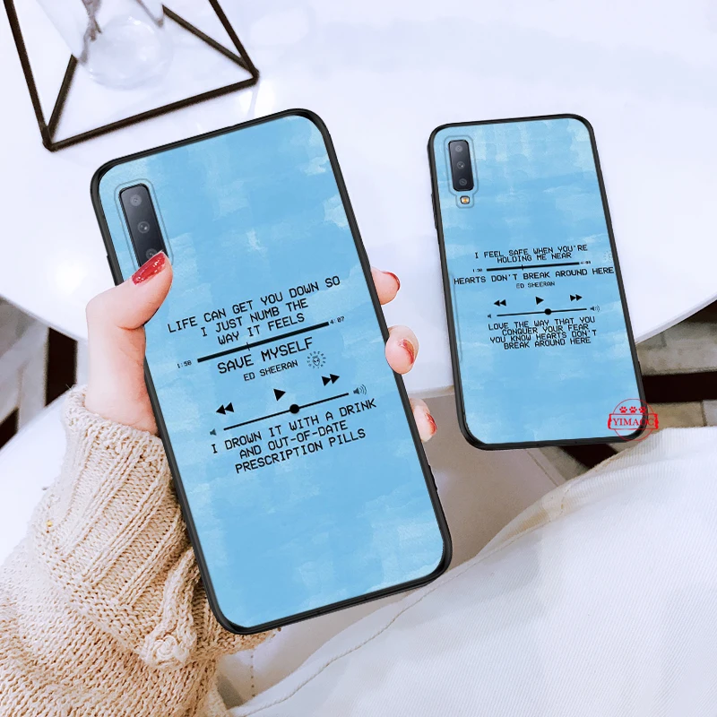 Ed Sheeran Lyrics Pictures Diy Silicone Case for Samsung A3 A5 A10S A50S A6 Plus 2018 A7 A8 A9 A10 A30 A40 A50 A60 A70 J6 |