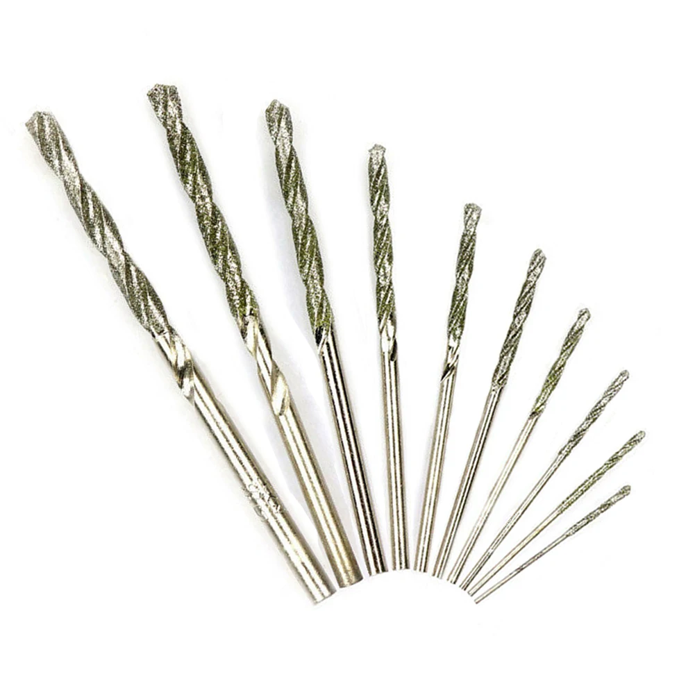 

Tool Diamond Tipped Drill Bit 0.8-4.0mm set Twisting Drill Bits 10pcs Glass