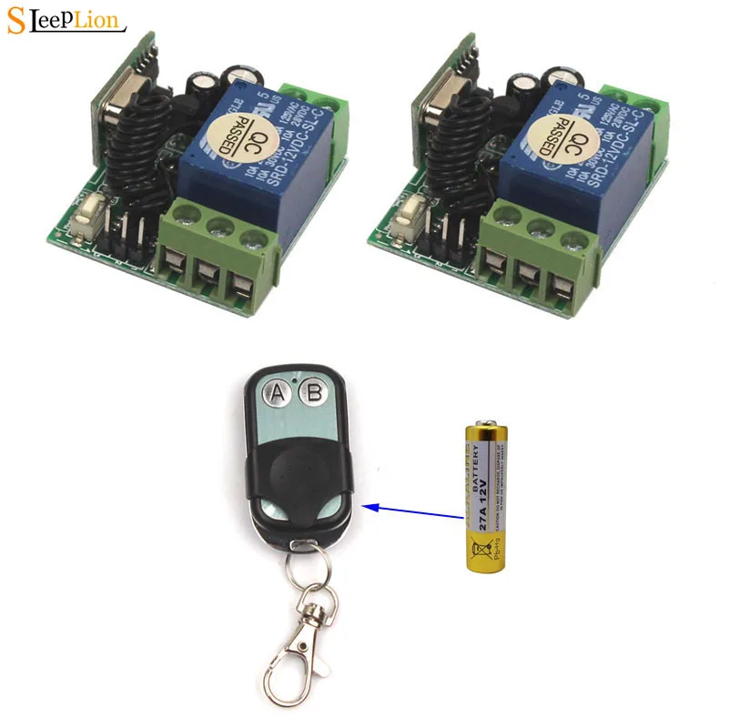 

Sleeplion 315/433Mhz Universal Wireless Remote Control Switch DC 12V 10A 1CH relay Receiver Module Transmitter Remote Control