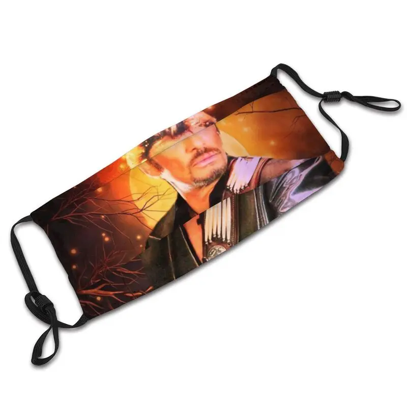 

Rock Johnny Hallyday Mask with Filters Dustproof Breathable French Singer Face Mask Protection Unisex Respirator Mouth-Muffle