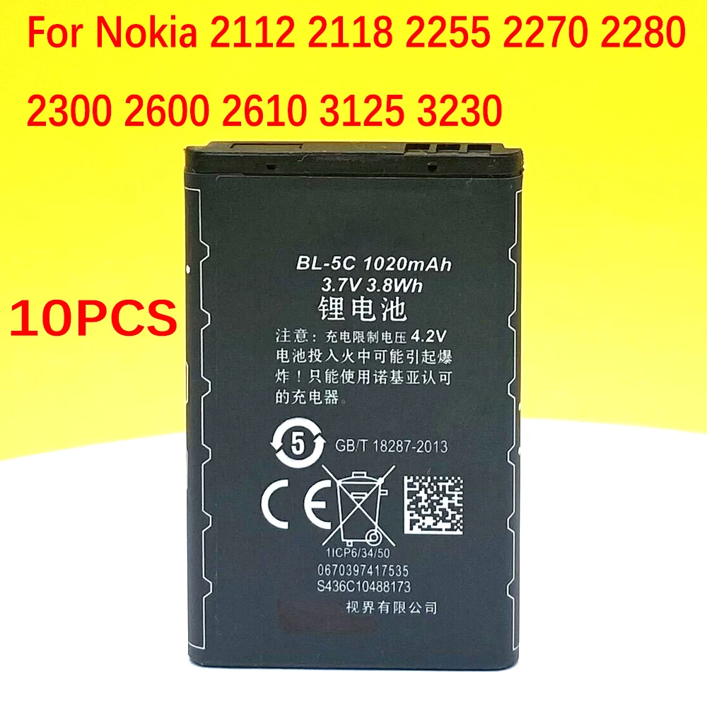 

New Original BL-5C Battery For Nokia 1000 1010 1100 1108 1110 1111 1112 1116 6267 6270 6330 6555 6600 6620 6630