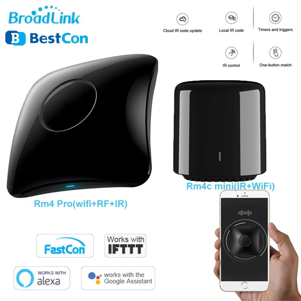 Broadlink Bestcon RM4 Pro/Rm4C Мини WiFi ИК RF Универсальный умный пульт дистанционного
