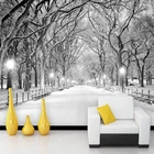 Пользовательские самоклеющиеся обои с изображением черно-белого снежного пейзажа, 3D стерео, для гостиной, спальни, водонепроницаемый фон для домашнего декора