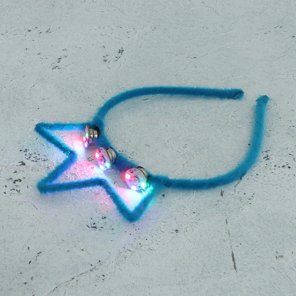 1pc Plush Crown Headband LED Hair Hoop Birthday Party Favors Accessories for Girls (Blue) |