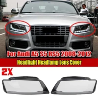 au04 pair car front headlight lens cover headlamp covers lamp hoods for a5 s5 rs5 2008 2012 8t0941004am 8t0941003am