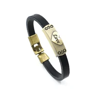 fashion love letter genuine leather bracelet party gift birthday holiday jewelry wholesale