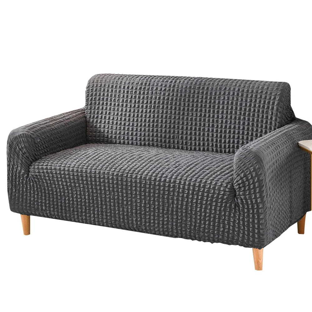 Universal Seersucker Anti-Slip Grey Sofa Cover Couch Furniture Covering the Sofas Seat for Elastic | Дом и сад