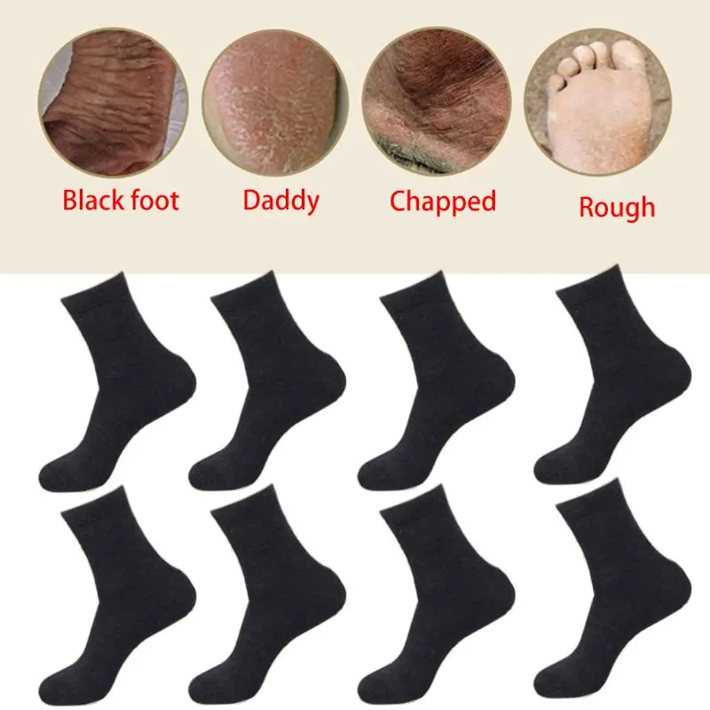 

Mens Moisturizing Padded Solid Color Crew Socks Cracked Heel Repair Tube Hosiery X5XD