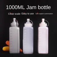 plastic large caliber jam jar 100ml square sauce squeeze bottle kitchen dining room seasoning jam jar sauce bottle