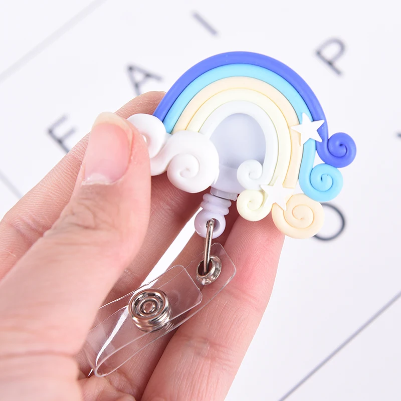 

Lollipop Rainbow Retractable Reel Badge Key Tag Clip ID Card Tags Belt Clips 1Pc