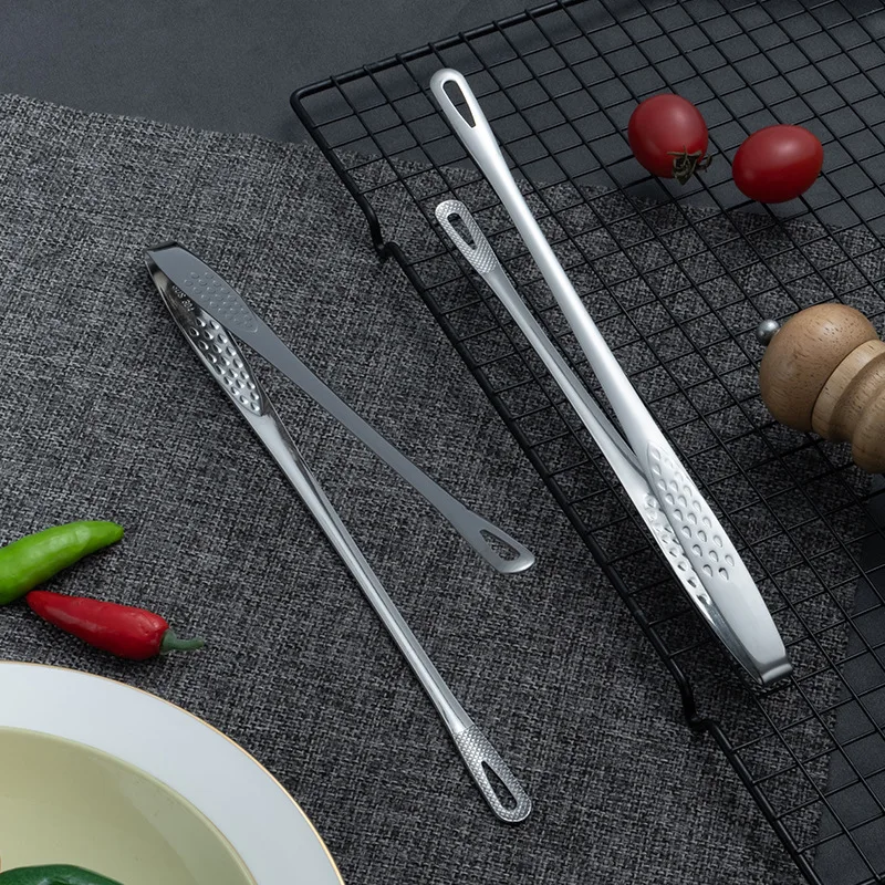 

1pcs Stainless Steel Food Tongs Long Handle Non-slip Barbecue Tongs Steak Tongs Kitchen Cooking Tool Accessories