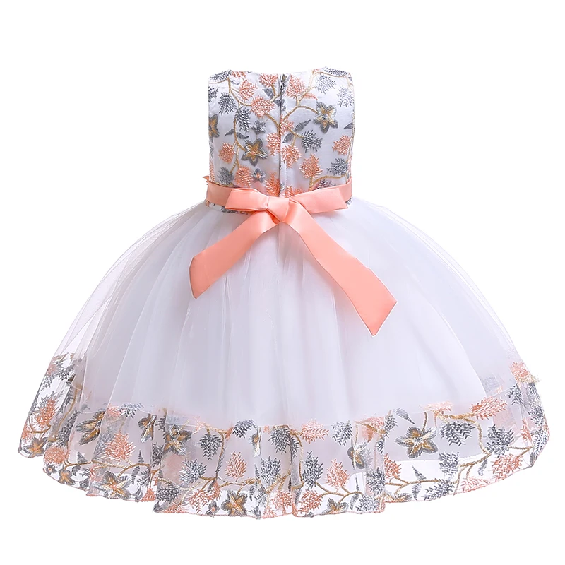 

Girls Dresses for Christmas Clothes Party Baby Girls Sleeveless Delicate Flowers Princess Wedding Dress Children Party Vestidos