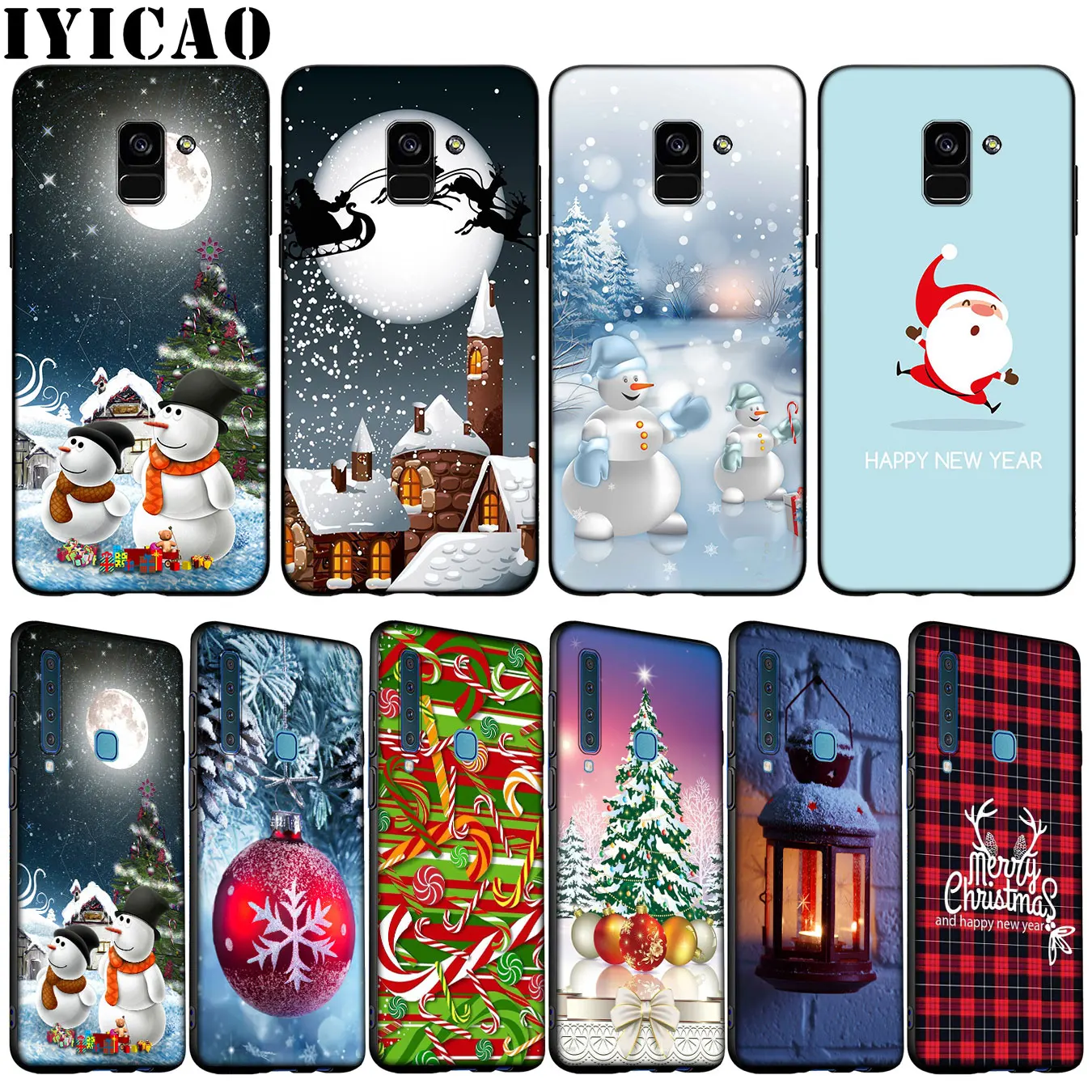 Рождественский Мягкий силиконовый чехол Snow man для Samsung Galaxy A6 A7 A8 A9 2018 A3 A5 2016 2017 Note 9 8