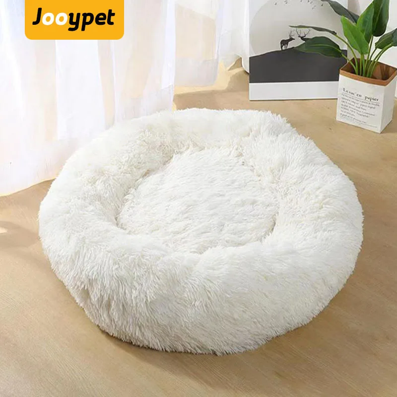JOOYPET кровать для собак с длинными волосами Удобная пончик обнимашка круглая кровать для собаки ультра мягкая моющаяся кровать для собак и кошек