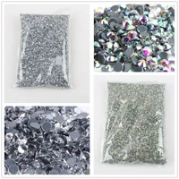ss3 ss50 bag wholesale crystal clear ab flatback rhinestones glass strass hotfix for garment nail art decorations