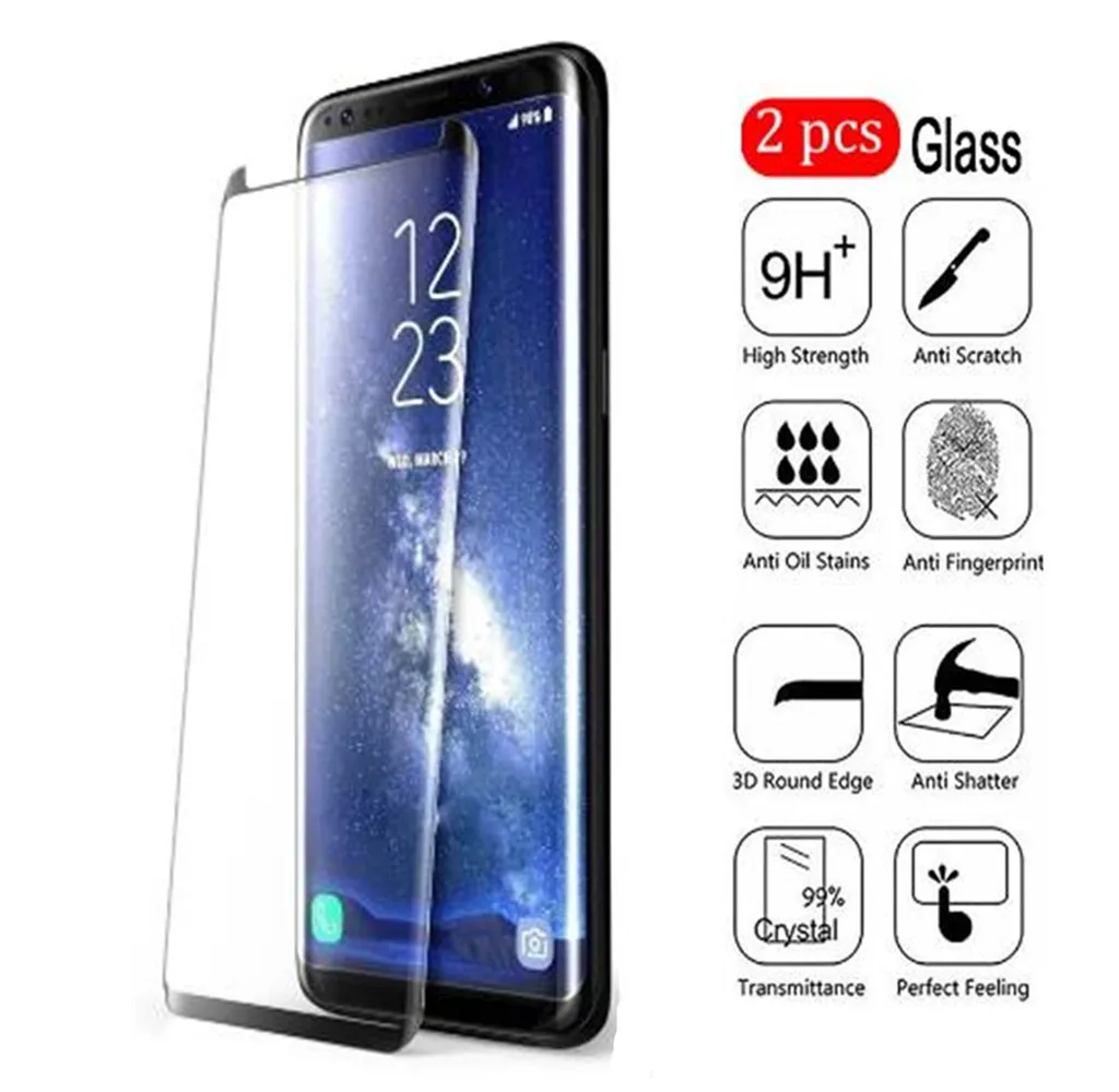 Закаленное стекло HD для Samsung Galaxy S6 S7 Edge S8 S9 Plus полное покрытие 9D изогнутая Защита