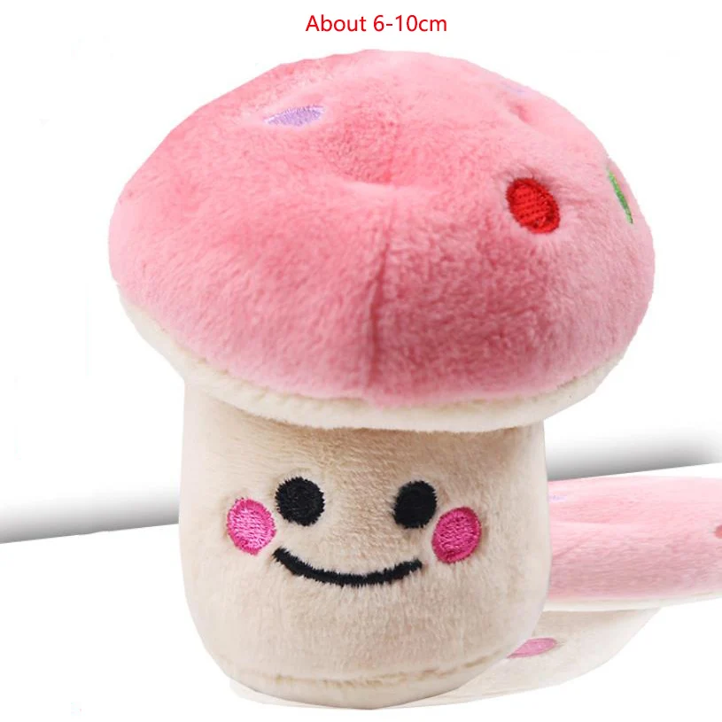 Pink Mushroom Игрушки для собак, жевательная игрушка для щенков, пищалка, пищалка, плюшевая звуковая игрушка, обучающая игрушка, игрушки для животных, дропшиппинг - Цвет: Pink Mushroom