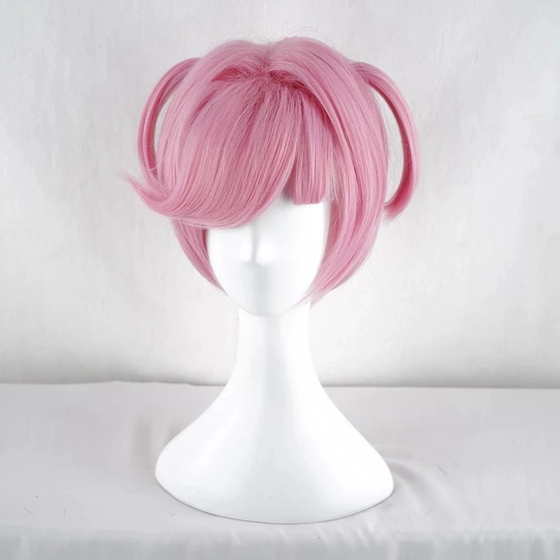 Game DDLC Doki Doki Literature Club Natsuki Wigs Pink Short for woman man Hot sale Hair Party hair Cosplay costume wig+wig cap