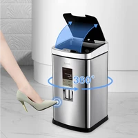 smart automatic trash can with lid large stainless steel trash can kitchen living room kosz na smieci household products df50ljt