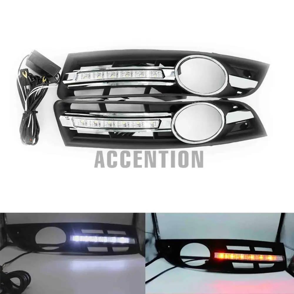 Дневные ходовые огни DRL с поворотным желтым сигналом для VW Passat B6 2006 2007 2008 2009 2010