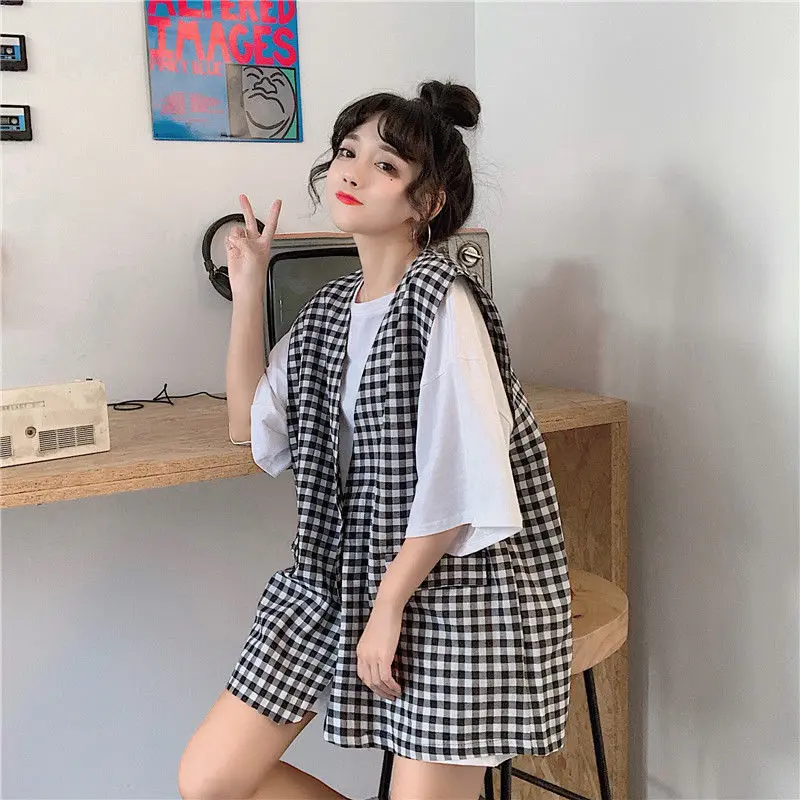 

Новинка лета 2021, Свободный жилет большого размера, Женская куртка в Корейском стиле BF для студентов