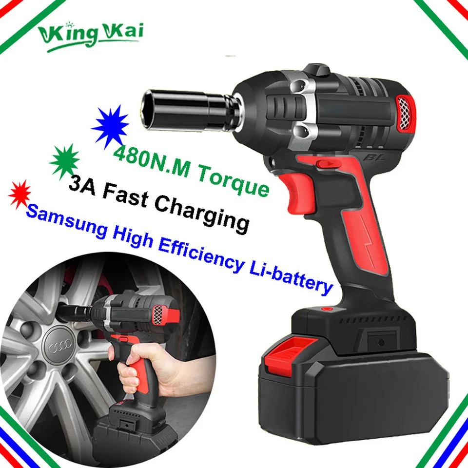 

Ударный гайковерт Samsung с бесщеточным аккумулятором и длительным сроком работы 480 нм