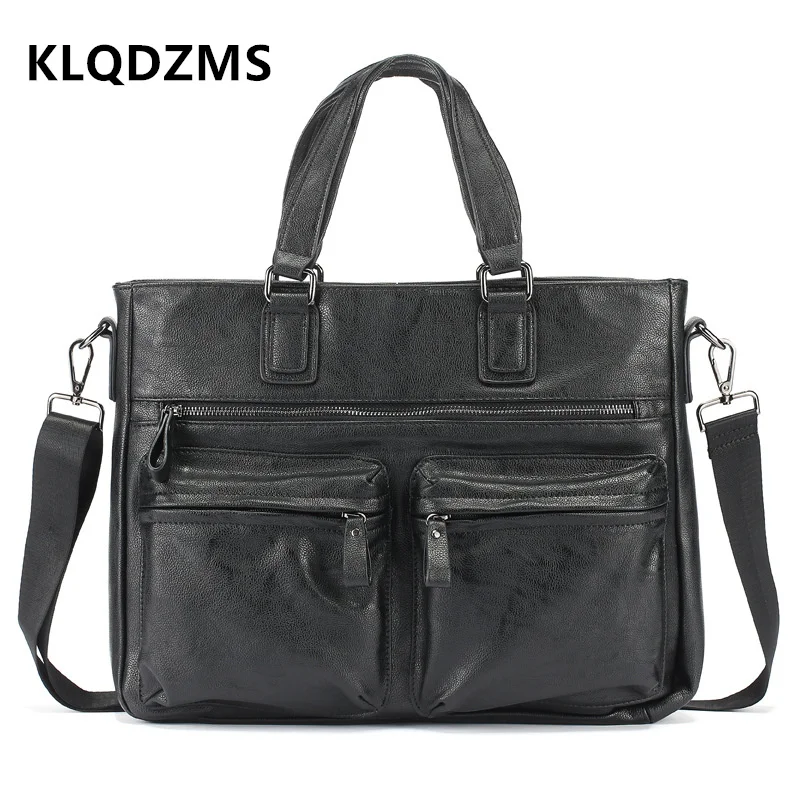 KLQDZMS Casual Briefcase  Messengers Multifunctional Men's Leather Bags Men's Business Travel Document Bags Business Briefcases