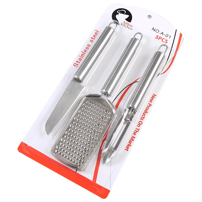 

Three piece stainless steel fruit knife multi-function fish scale remover wire planer wire scraper household fruit knife peeler