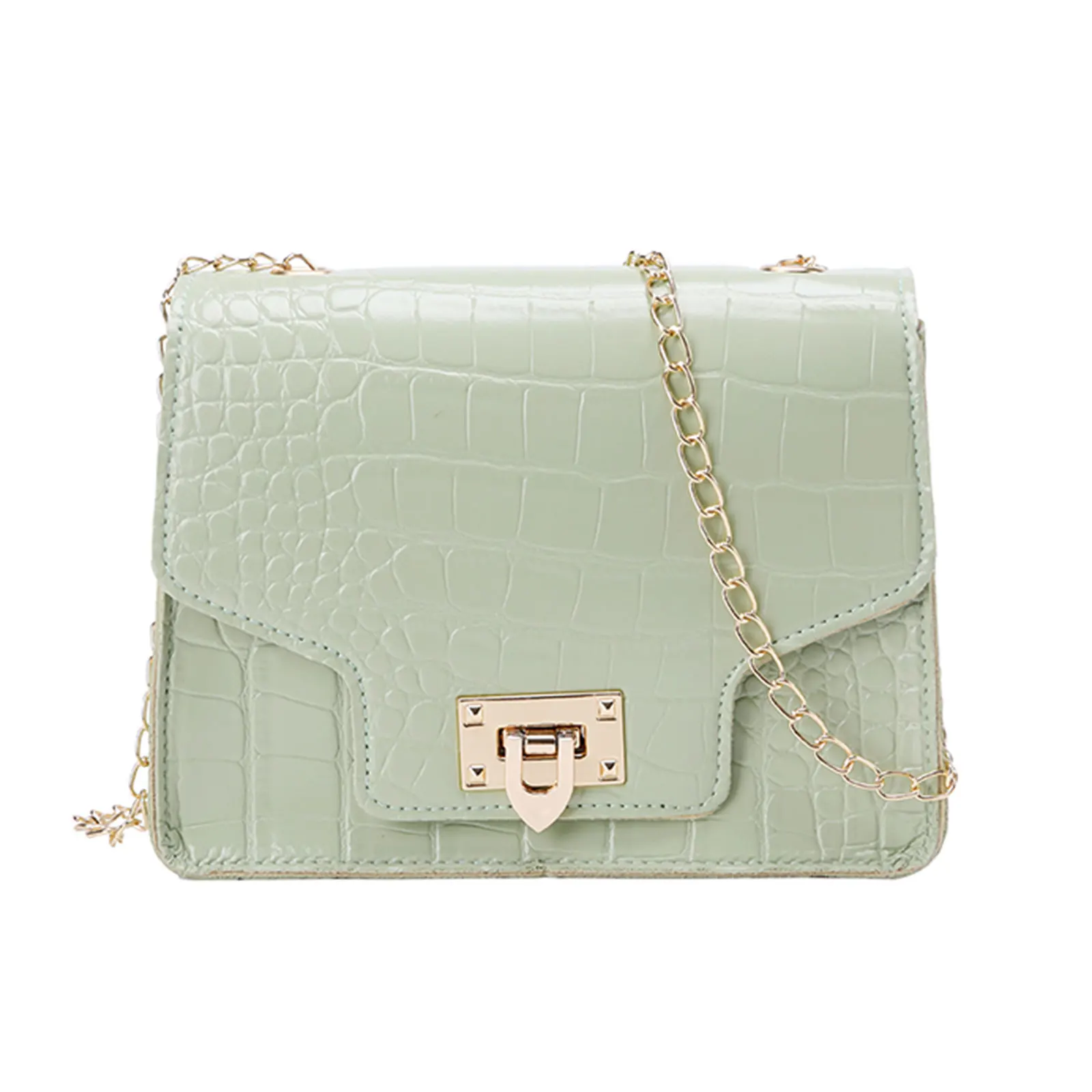 

Women Fashion Crocodile Pattern Crossbody Bag PU Leather Chain Shoulder Bag Small Phone Pouch for Ladies Female