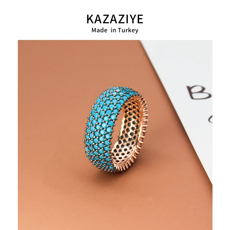 

Turkey [Kazaziye] Imported Female Ins Special-Interest Design Turquoise Ring Rose Gold rings for women