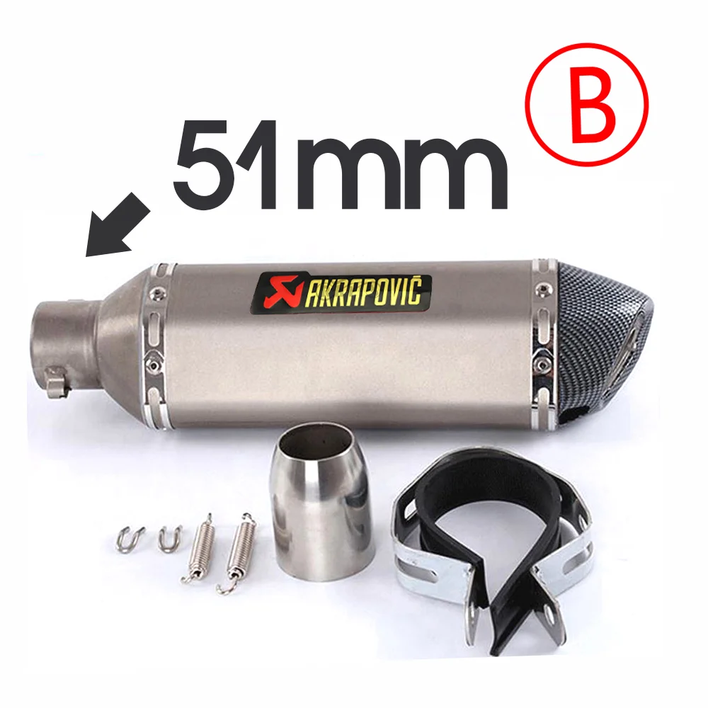 PQG-001-B Мотоцикл Akrapovic выхлоп 51 мм мото Глушитель Трубы побега с дБ убийца для yamaha tracer 700 thundercat r6 2000 xj600 dt tzr - Цвет: PQG-001-B