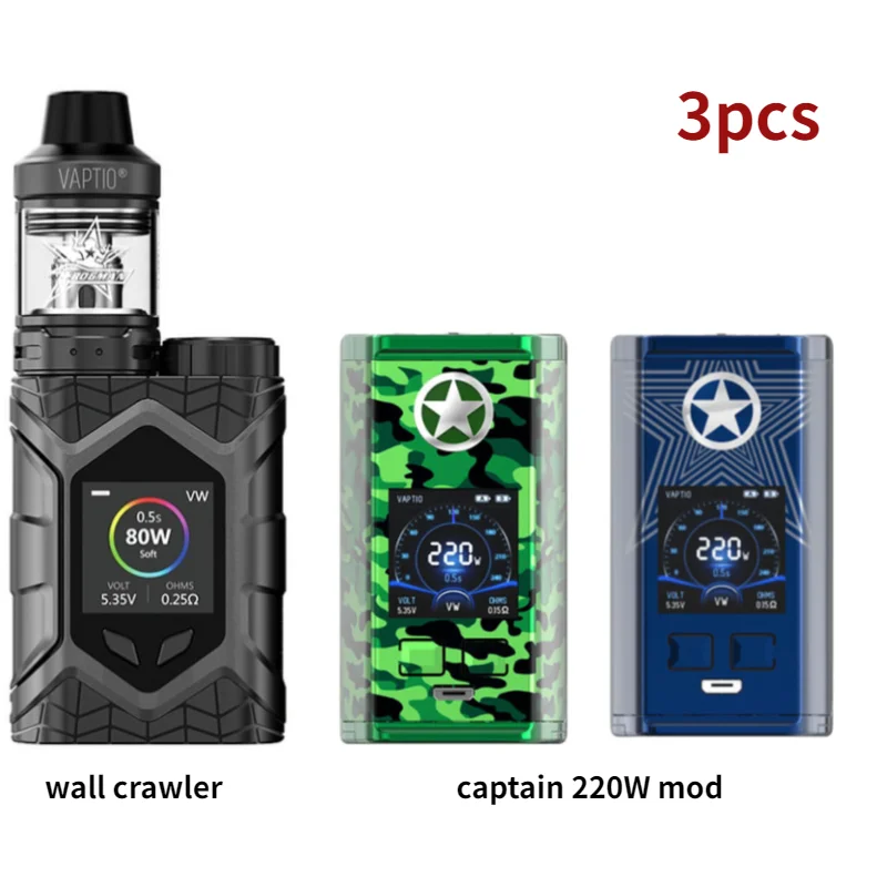 В наличии! Электронная сигарета Vaptio P3 100 Вт стартовый набор емкостью 3000 мА/ч