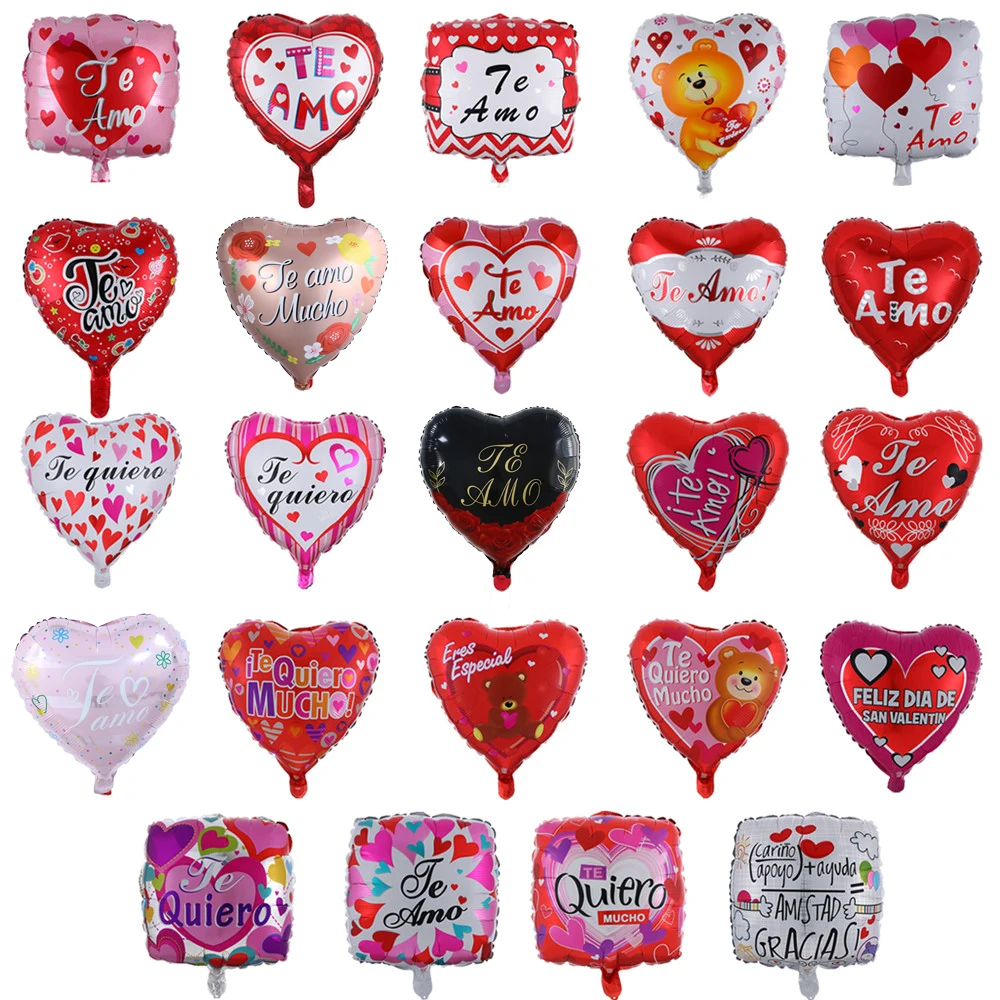 Воздушные шары из фольги в форме сердца 18 дюймов 10 шт.
