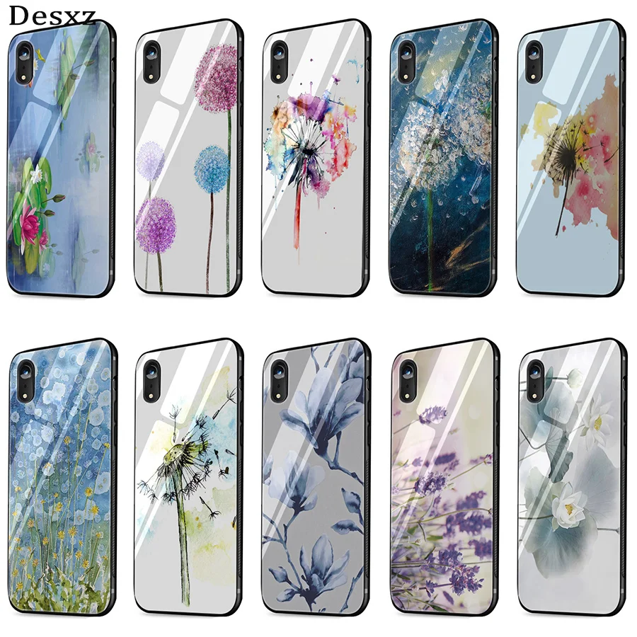 Desxz акварельный цветок Одуванчик Лотос Лаванда стекло чехол для телефона iPhone 5 5S SE